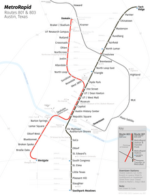 Capital MetroRapid System Map as of January 2021