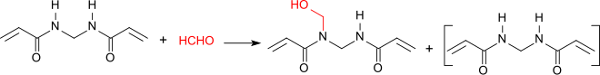 Umsetzung von N,N′-Methylenbisacrylamid mit Formaldehyd