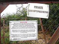 Notices on Gate nears Fullers Close, Chesham - geograph.org.uk - 5490219.jpg