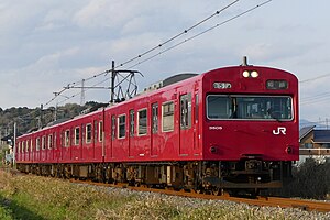 姫路駅 - 寺前駅間で使用されている 103系3500番台（溝口駅 - 香呂駅間）