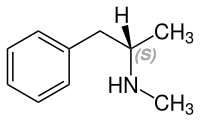 Strukturformel von (S)-N-Methylamphetamin