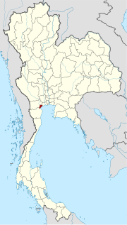 Karte von Thailand mit der Provinz Samut Songkhram hervorgehoben