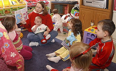 With husbands and wives in the typical family both working outside the home, daycare centers for children are commonplace throughout the United States.