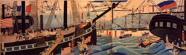 Vaixells estrangers al port de Yokohama el 1861