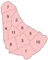 All parishes (numbered 1–11)