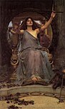 Circe biedt Odysseus de beker aan, Waterhouse