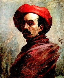 Cristóbal Rojas, Autorretrato con sombrero rojo, 1887.