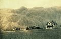 Fotografia d'una tempèsta d'arena en 1935 durant lo Dust Bowl