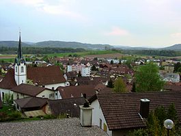 Fislisbach village from Buech hill