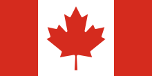 Vertical triband (red, white, red) with a red maple leaf in the centre