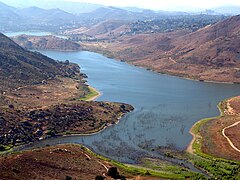 Aerial view of the lake looking toward the west