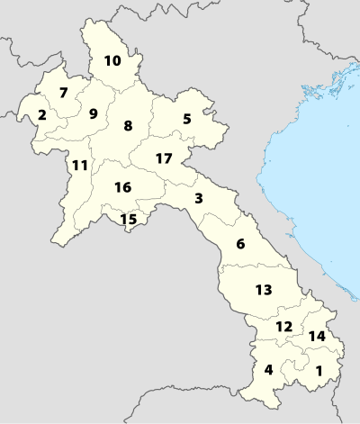 نقشه پیونددار استان‌های لائوس.
