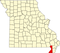 Karte von Dunklin County innerhalb von Missouri