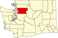 Map of Vašington highlighting Snohomish County
