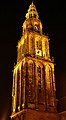 Martinikerk tower by night