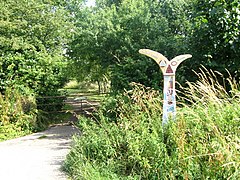 Millennium milepost on NCN51 near Bletchley - geograph.org.uk - 1409708.jpg