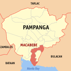 Map of Pampanga with Macabebe highlighted