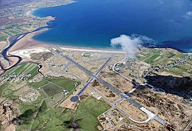 Vue aérienne de l'aéroport de Stornoway