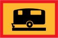 Symbol plate for specified vehicle or road user category (caravan)