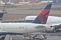 Boeing 777 de Delta Air Lines en el Aeropuerto Internacional OR Tambo de Johannesburgo, Sudáfrica