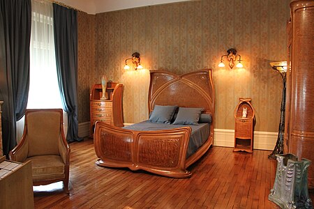 Chambre à coucher telle qu'elle était présentée au musée de l'École de Nancy, 2011.