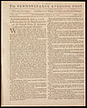 La Dichiarazione d'indipendenza pubblicata il 6 luglio 1776 sul Pennsylvania Evening Post