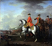 Енглески краљ Џорџ II у бици код Детингена, 1743.