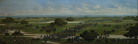 Marcha del Ejército Argentino a tomar posición para el ataque de Curupaytí, el 22 de septiembre de 1866, de Cándido López. 1902. Museo Nacional de Bellas Artes