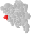 Vang markert med rødt på fylkeskartet