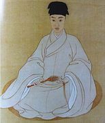 Wang Shih-min viste el hanfu del estilo de la dinastía Ming (1368-1644).