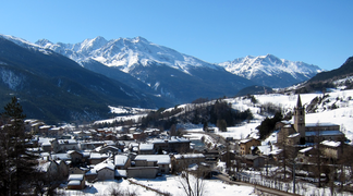 Le village sous la neige.