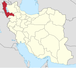 Lage der Provinz West-Aserbaidschan im Iran