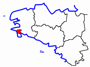 Lage des Kantons Plogastel-Saint-Germain in der Bretagne