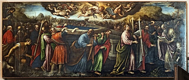 Transport du corps de la Vierge au tombeau Leandro Bassano
