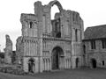 Interlaced arcade of blind arches at Castle Acre (Romanesque)