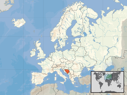 Location of  ബോസ്നിയ ഹെർസെഗോവിന  (orange) on the European continent  (white)  —  [Legend]