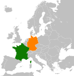 Mappa che indica l'ubicazione di Francia e Germania