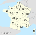 Map of French regions