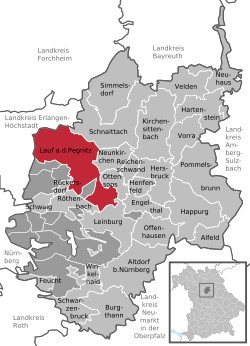 Elhelyezkedése Nürnberger Land térképén