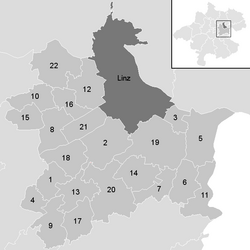 Poloha obce Linz-vidiek v okrese Linz-vidiek (klikacia mapa)