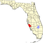 Округ Сарасота на карте штата.