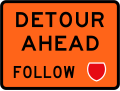 (TW-21) Detour ahead - follow state highway shield