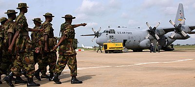 Nigerian troops with US C130.jpg