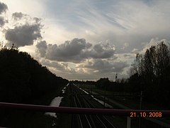 Railroad track going west towards Haarlem, Netherlands