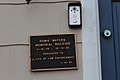 Romie Waters Memorial Building plaque