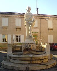 The bust of Claude Bernard in the central square