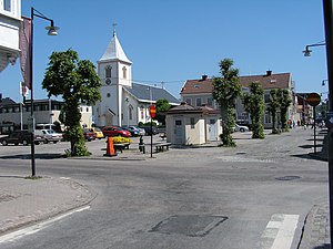 Praça Grande e a Igreja de Kungsbacka