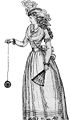 تصویری از سال ۱۷۹۱ از بازی زنی با نسخه اولیه یویو، که در آن زمان "bandalore" نامیده می‌شد.