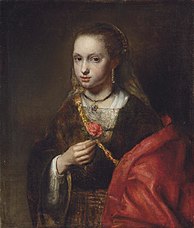 Girl holding a rose, c.1655