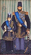 Portrait of Mozaffar ad-Din Shah and Aziz Khan Mokri